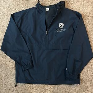 Champion Xavier University Navy Half-Zip Windbreaker